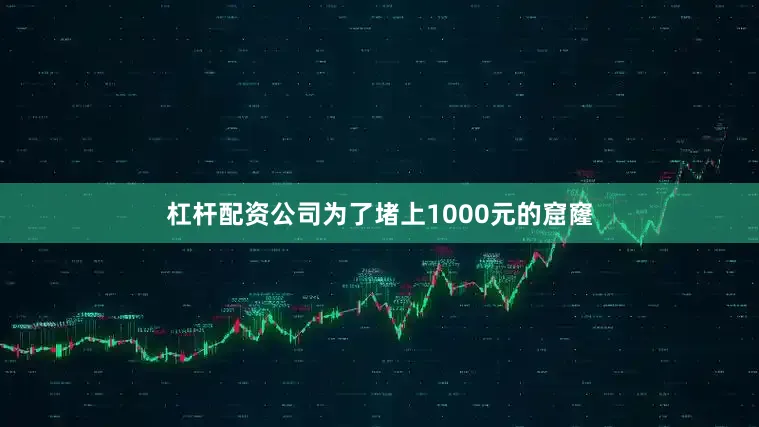 杠杆配资公司为了堵上1000元的窟窿